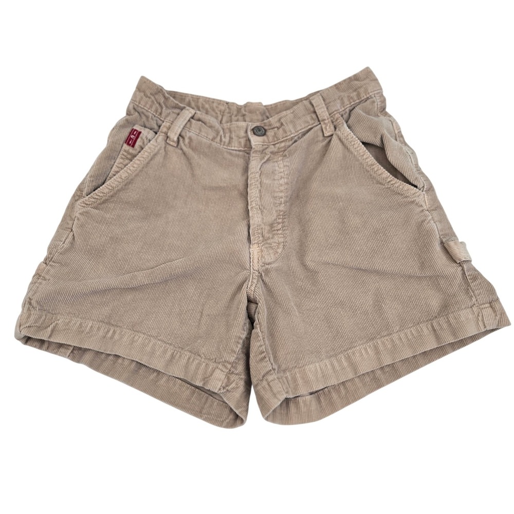Vintage l.e.i. Corduroy Shorts Womens 3 Tan Carpenter High Rise Hammer‎ Loop USA